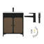Meuble-lavabo sur pied simple 30 po avec comptoir en bois manufacturé et lavabo