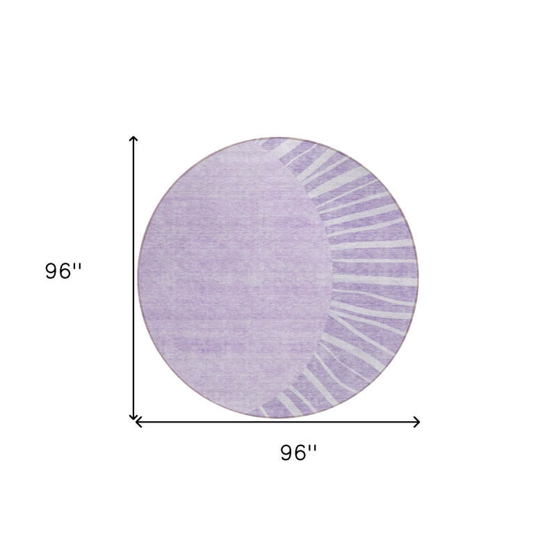 Tapis rond lavable et mauve 8 po