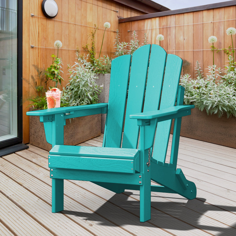Chaise Adirondack pliante Kahn avec porte-gobelet , Gris bleu