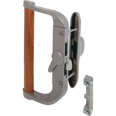 Patio Door Surface with Hook Latch, Diecast Body, Wood Handle, Keeper (Single Pack)