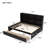 Bed with Side Bookcase, Drawers,Espresso-247010031