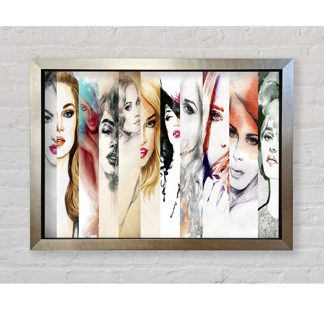 Womens Fashion Aquarell - Einzelner Bilderrahmen Kunstdrucke