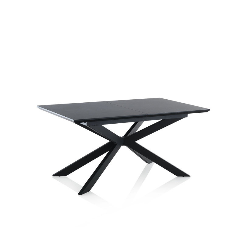Loiselle Extendable Metal Base Dining Table, Black