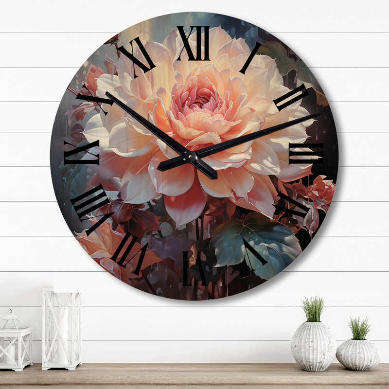 Horloge murale en bois massif Kemment, Grand