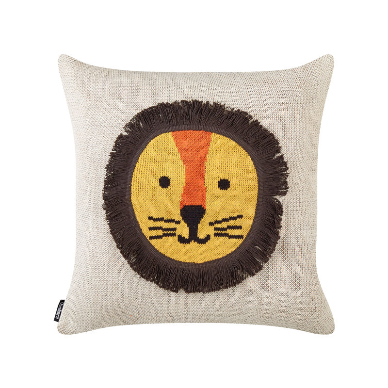 Anicette Animal Print Beige Square Cushion