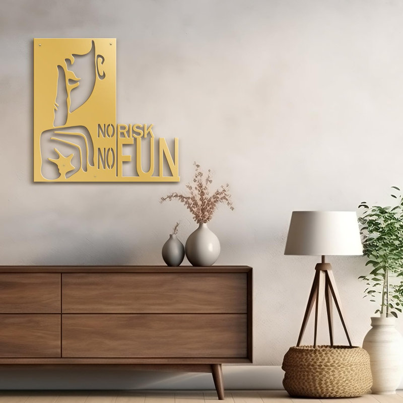 Décoration murale en métal, H 16 po x l 16 po x P 0,05 po, Or