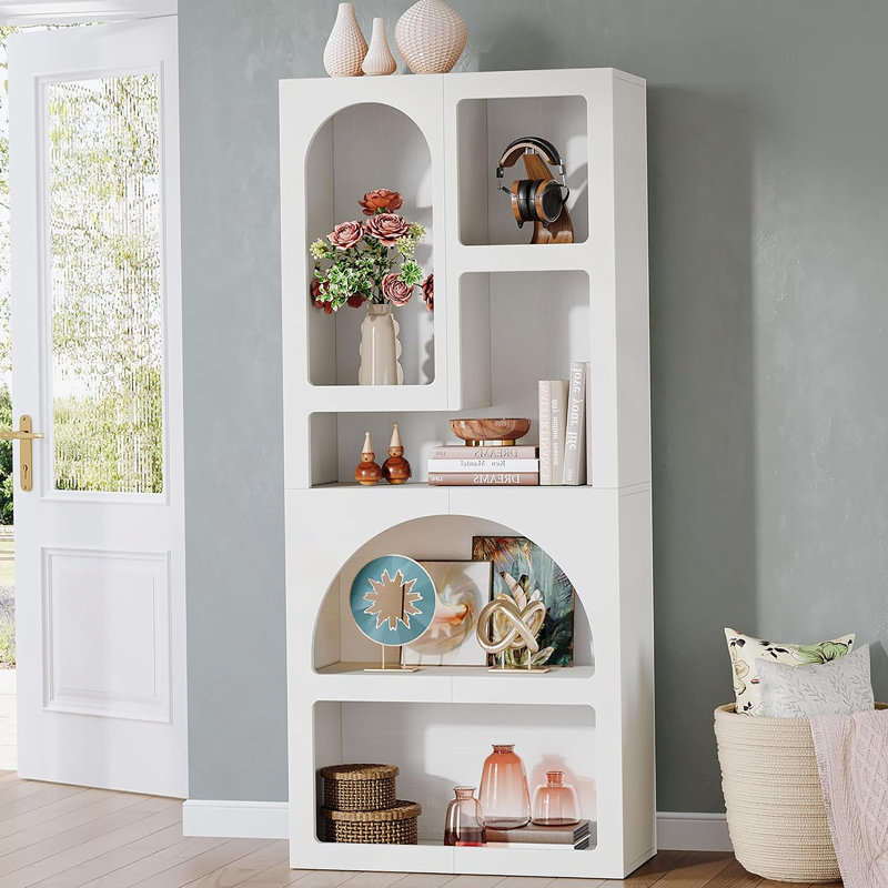 Bibliothèque géométrique arquée à 5 tablettes