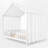 Wood Canopy Bed Floor House Bed With Fence-107927652-107927653