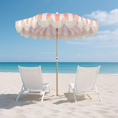 Parasol de plage d'extérieur à rayures 6,5 pi Mariner Mariner