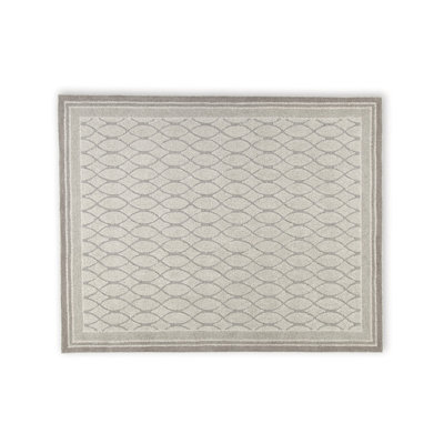 Winie Large Area Rug, Trellis Patterns, Hand-Tufted, Gray Wool 8x10