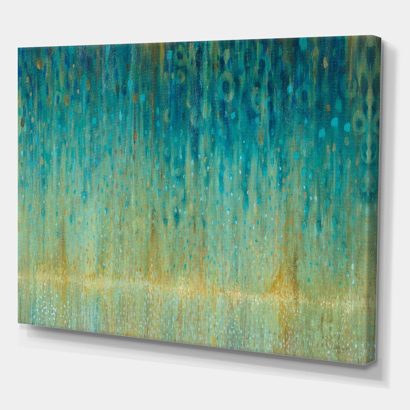 Pluie abstraite, reproduction d'art sur toile tendue, H 12 po x l 20 po x p 1 po