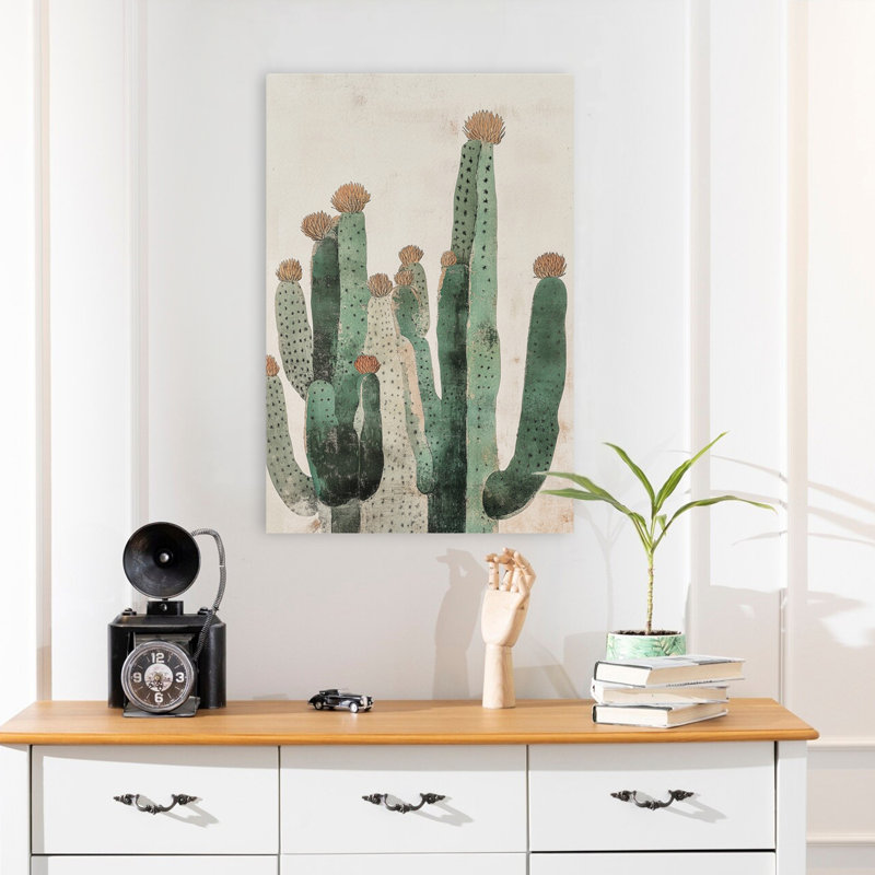 Cactus - grappe de cactus abstraits contemporains de style rustique, H 24 po x l 16 po