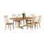  Ensemble de salle à manger 7 pièces rectangulaire en bois massif extensible de couleur crème et brun avec rallonge à levier 18 "(4 à 6 personnes)-803625323-803625322-803625321