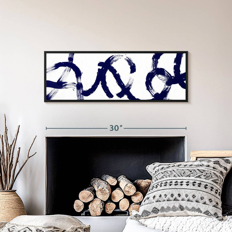Coups d'un bleu profond, Cadre flottant noir, 31 po x 11 po