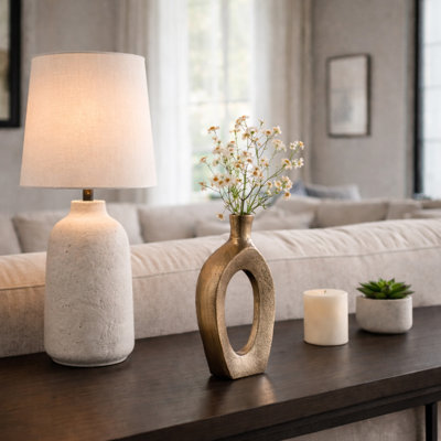 Modern Metal Open Cut Out Bud Vase For Home Decor - Tall Flower Vase For Coffee Table, Mantel Accent, Or Shelf Decor - 8", Gold