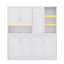 Lit escamotable simple de petite taille avec armoire et étagère-471140670