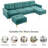 Nazya Velvet L-Shaped Sectional Reversible-1634039607