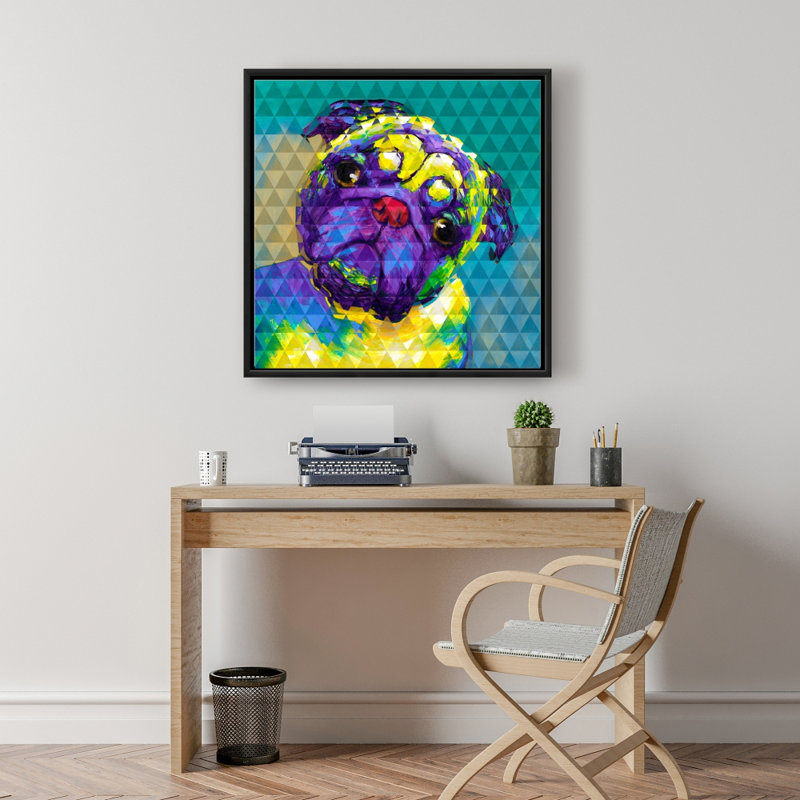 " Geometric Curious Pug "