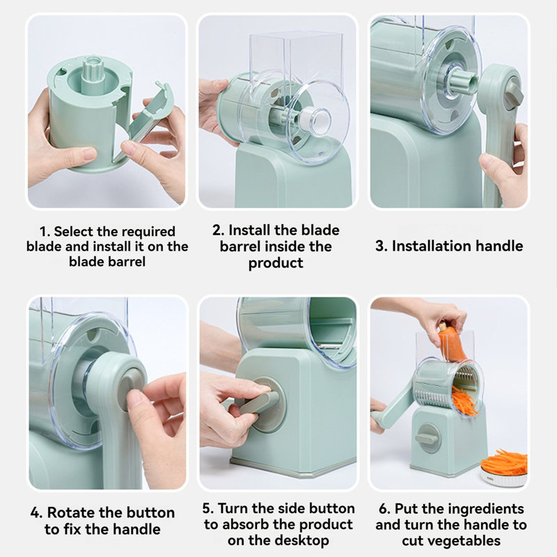 Kitchen Manual High-Speed Slicer Suitable For Vegetables, Turquoise