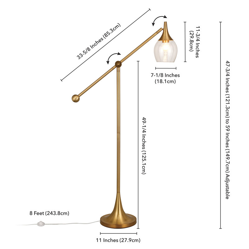Parsons 47.75'' Antique Brass Task Floor Lamp