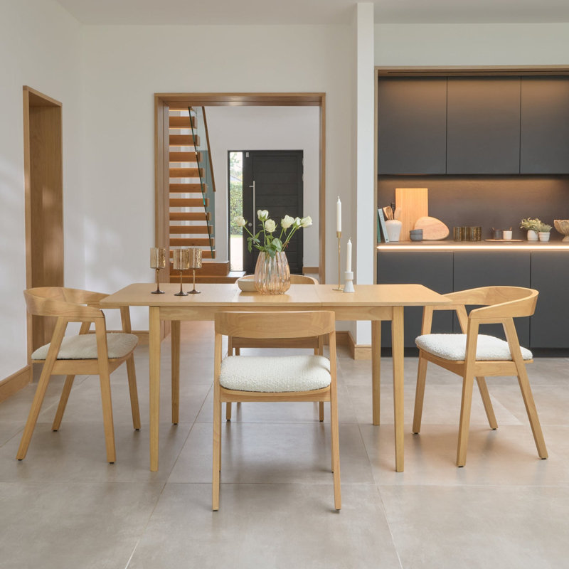 Extending Dining Table Set - 4 Seater - Chairs, Off White