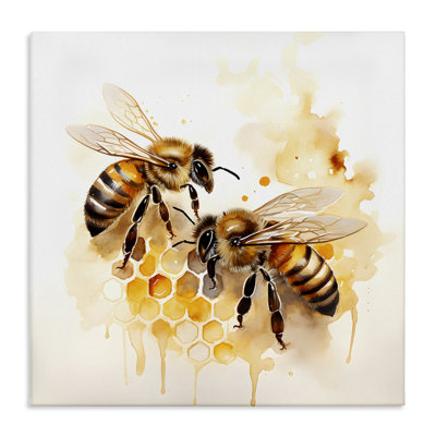 Bee Talk Pair Canvas Wall Art by Petal Prints Design