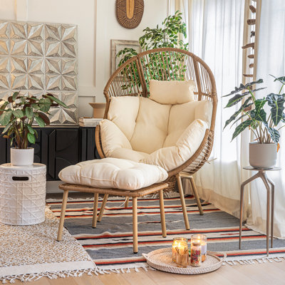 Fauteuil d'extérieur en osier Alyun