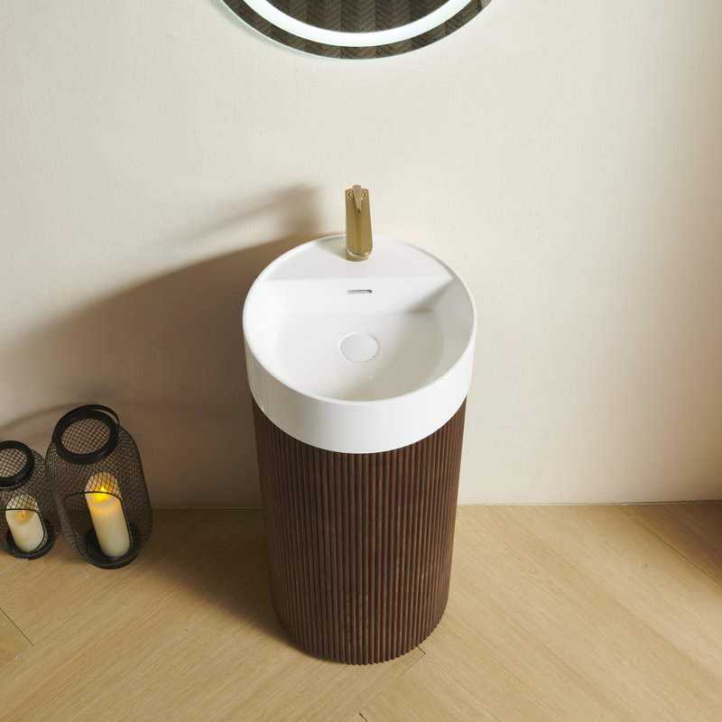 Meuble-lavabo à colonne 16 po, Blanc