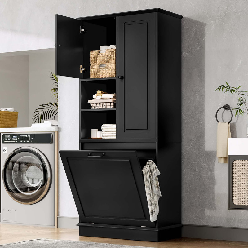 Grande armoire de rangement avec tablettes réglables, Noir