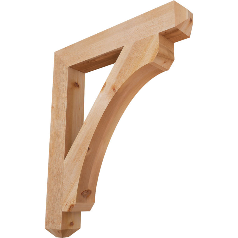 H Support en bois / corbeau, Cèdre rouge de l'Ouest (scié brut), H 48 po x l 6 po x P 40 po