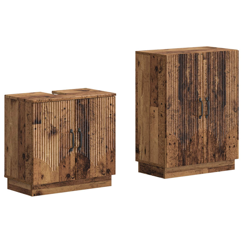 Bathroom Storage Furniture Set, Old Wood