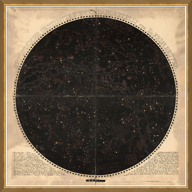 «Cestirnte Map» - Reproduction d'art graphique sur papier encadré