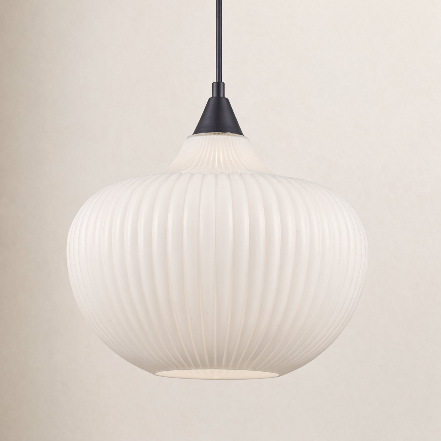 Collina Dimmable Geometric Single Light Pendant, Black