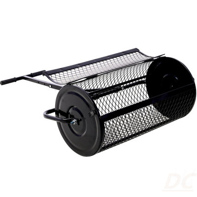 Peat Moss Spreader 24Inch,Compost Spreader Metal Mesh,T Shaped Handle For Planting Seeding,Lawn And Garden Care Manure Spreaders Roller ,Black