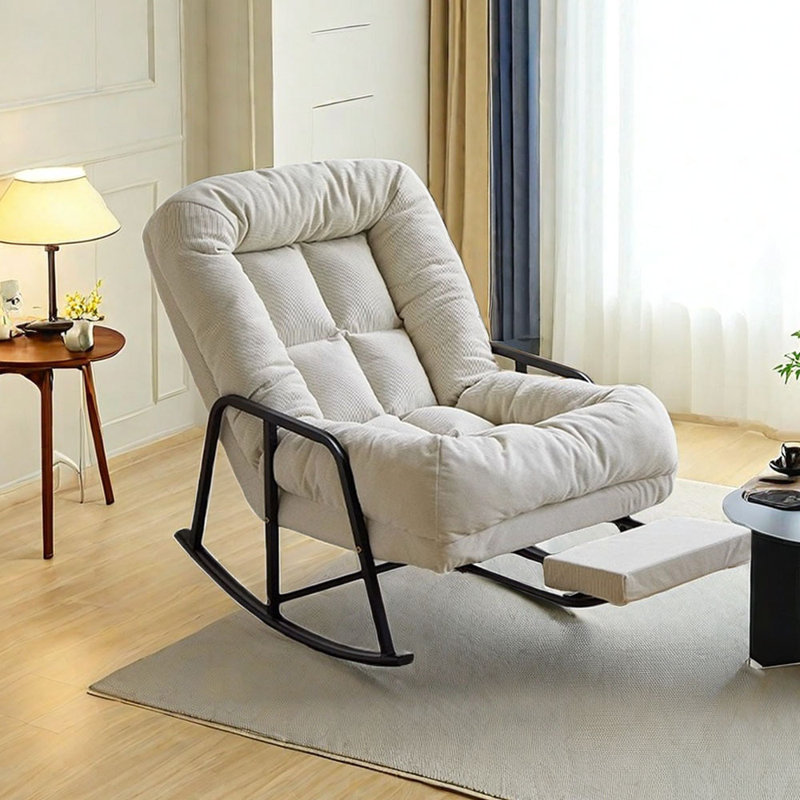 Chaise berçante ergonomique en velours côtelé, Vert foncé