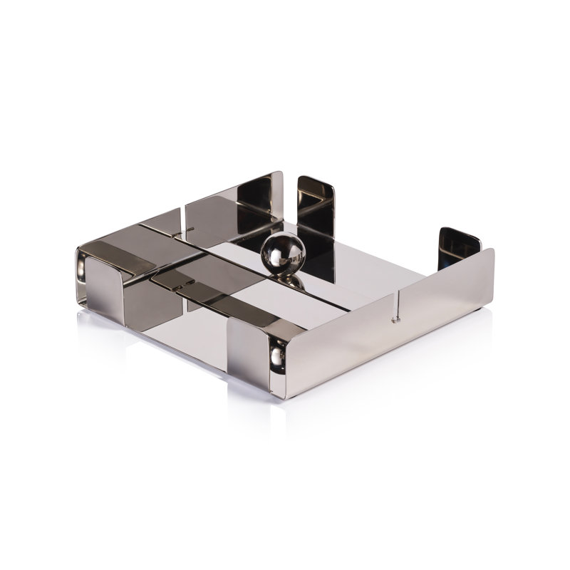 Porte-serviettes en acier Basso, Nickel, H 1,75 po x l 6,75 po x P 6,75 po