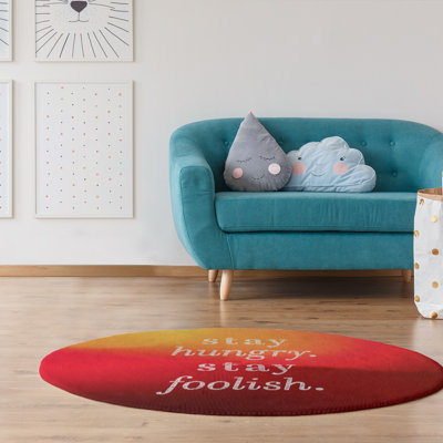 Tapis en chenille à motif de citations sur fond multicolore Quotes