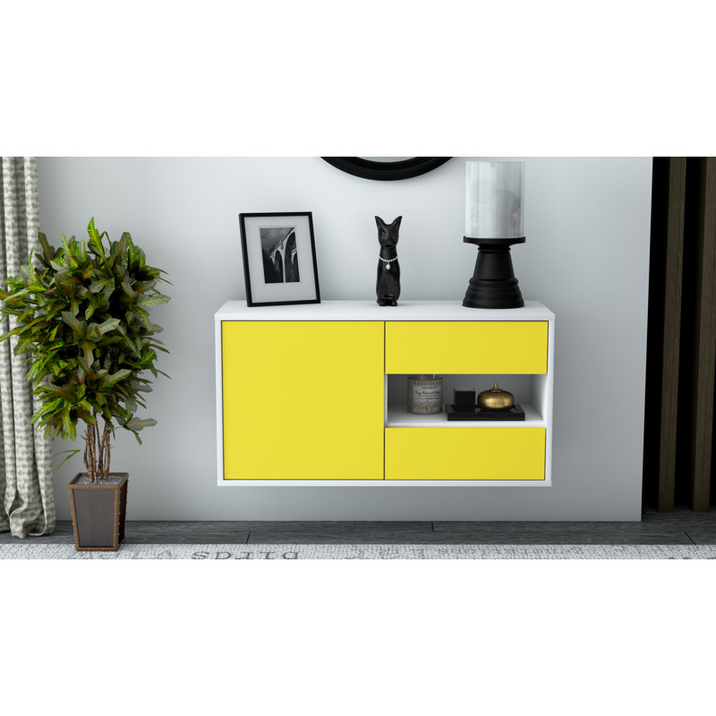 Marling TV Stand, Black/Yellow
