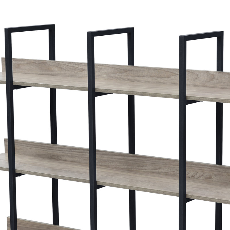 Bibliothèque de bureau à 5 niveaux, Noir/gris, H 70,9 po x l 70,9 po x P 11,8 po
