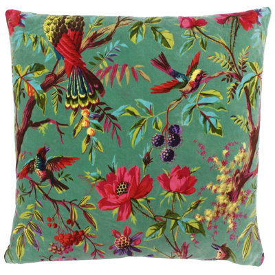 Palampur Floral Aqua Square Cushion