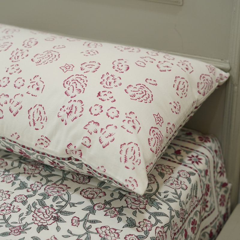 Fabdivine Pure Cotton Bedsheet Set – Handmade Bedsheet with Matching Pillow Covers – Premium Bedding, Mrignyani,