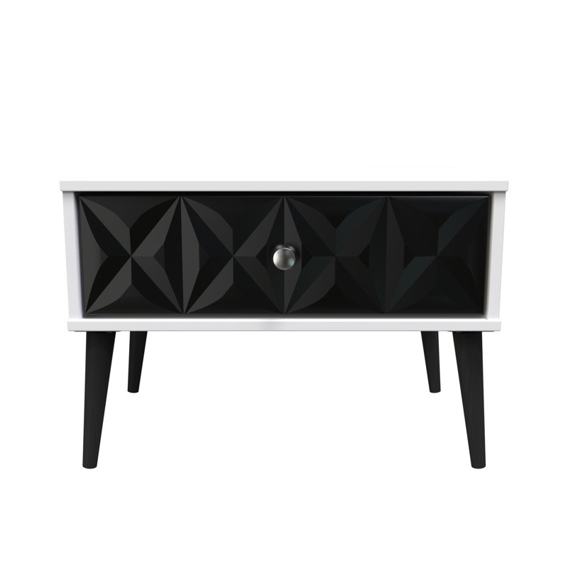 Carnlea 1 Drawer Midi Chest (Ready Assembled), Deep Black/White