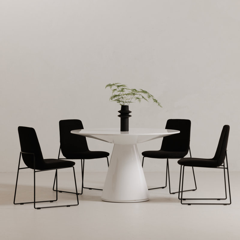Royale Round Pedestal Dining Table, White, 29.5" H x 47" W x 47" L