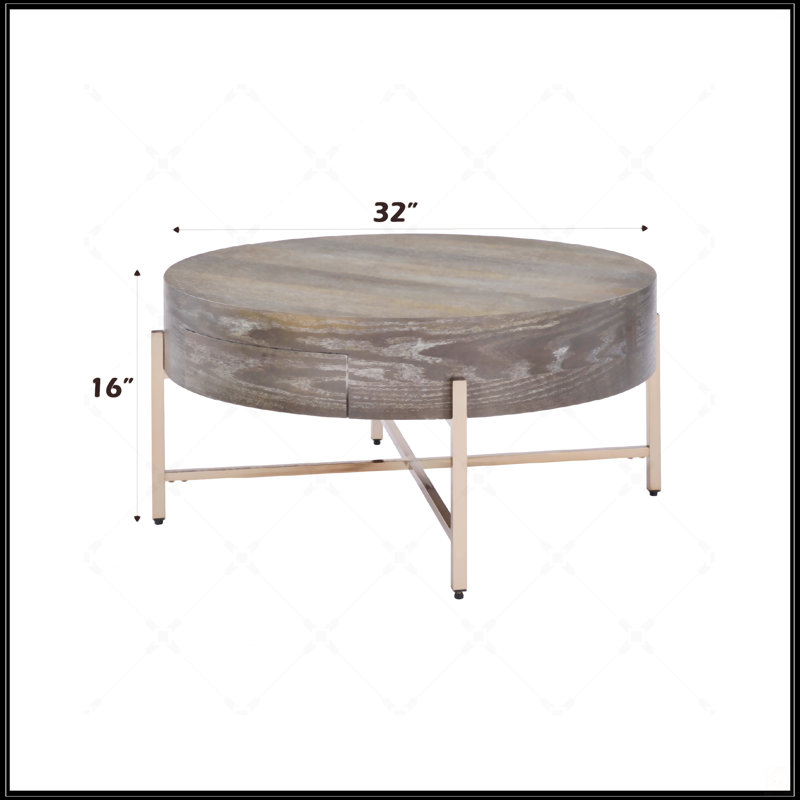 Table basse brun clair et champagne