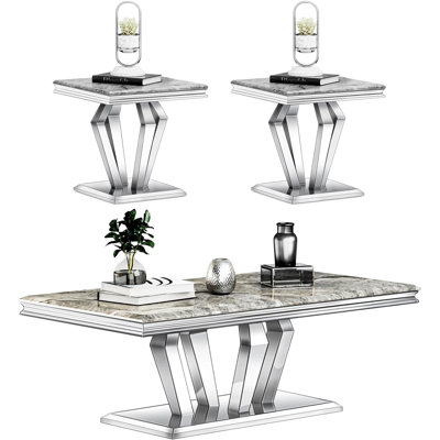 3 Piece Living Room Table Set