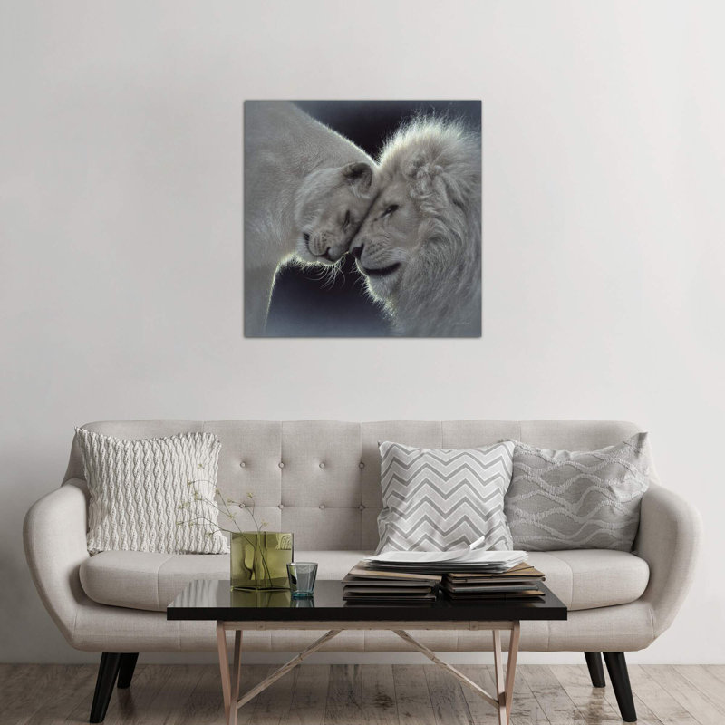 Lion Love by Collin Bogle - Print on Canvas, No Frame, 66.04 cm H x 66.04 cm W x 1.91 cm D