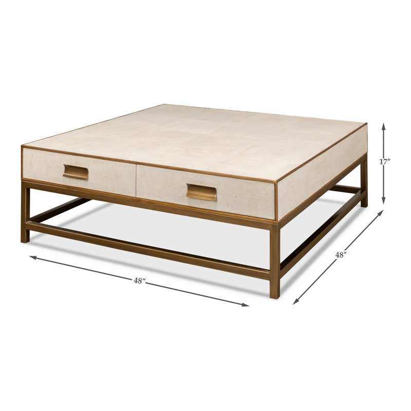 Shagreen Coffee Table, White