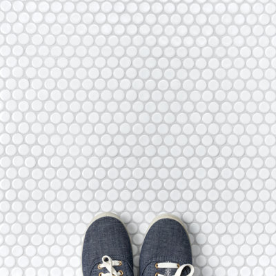 Carreau de mosaïque rond en porcelaine pour plancher et mur 11-7/8 po x 12-5/8 po Hudson Penny