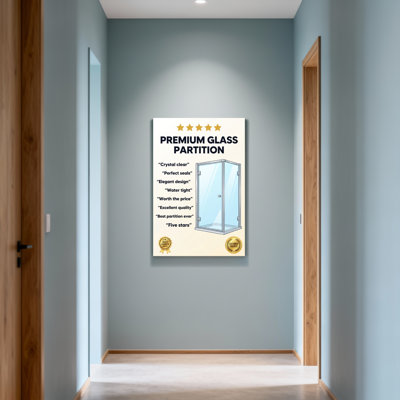 Bath & Laundry Premium Glass Partition Crystal Clear Seals Elegant Design Water Tight Worth The Price Excellent Quality Partition Ever Five Stars