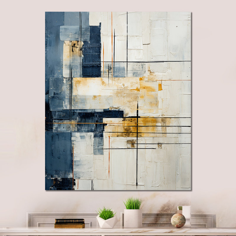 - Reproduction d'art mural abstrait en métal, H 40 po x l 30 po